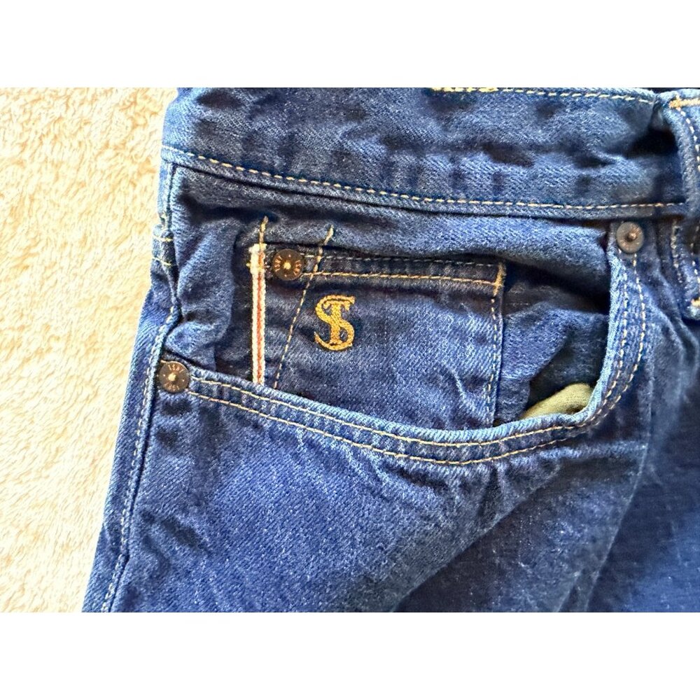 Todd Snyder Jeans Mens 36x32 Blue Slim Fit Selvedge Denim Button Fly Cotton